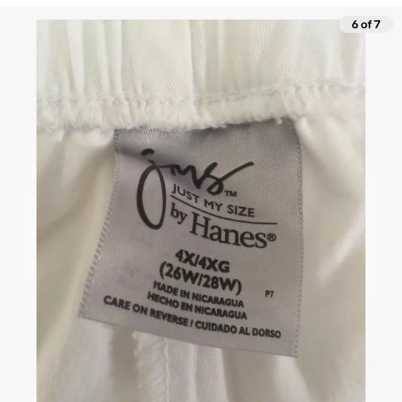Just My Size Women’s 2 Pocket Pull On White Shorts Size 4X (26W-28W) NEW - Picture 6 of 7